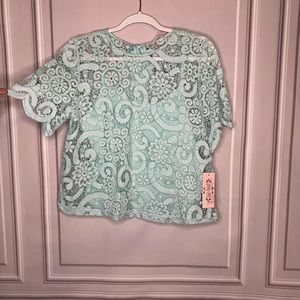 Nanette Lepore mint lace top. Size M